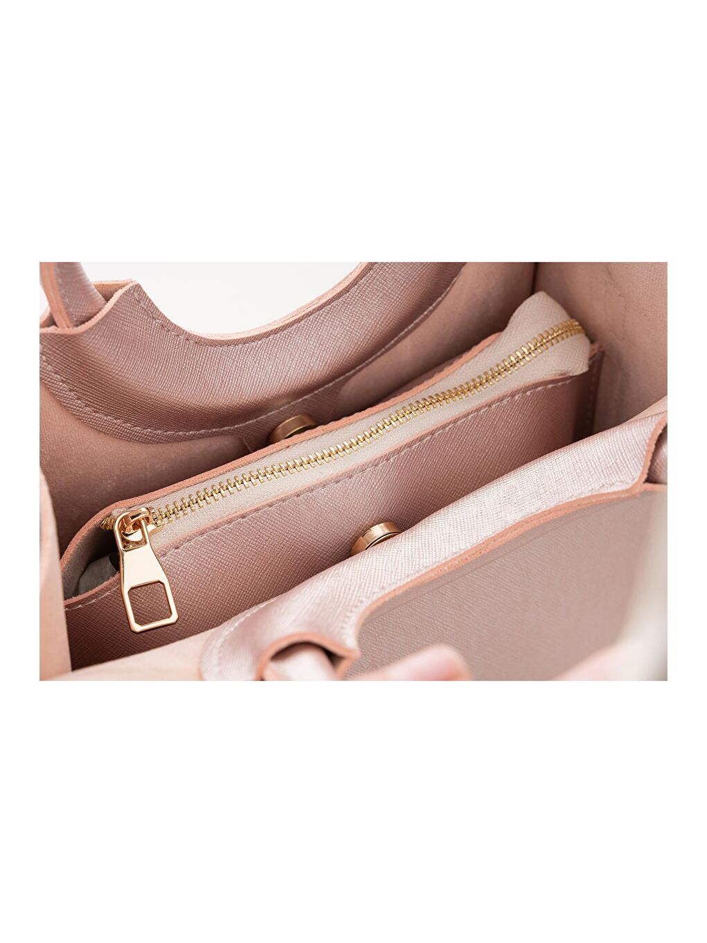 Pembe Kadın Çapraz Askılı El ve Omuz Çantası-7