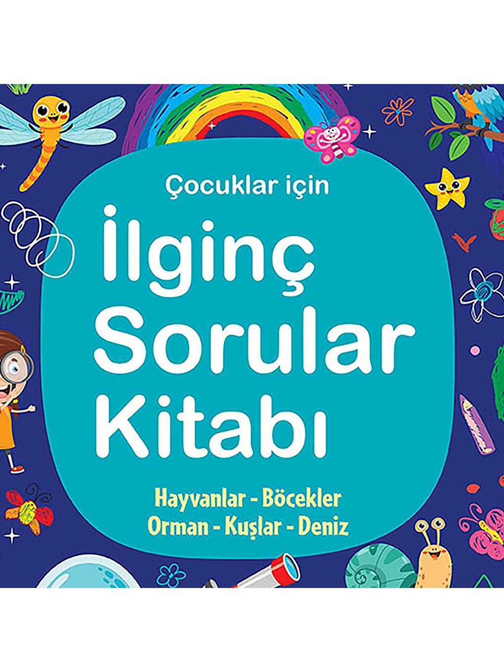 Yakamoz Karışık İlginç Sorular Kitabı - Lacivert - Hayvanlar, Böcekler, Orman, Kuşlar, Deniz - 2