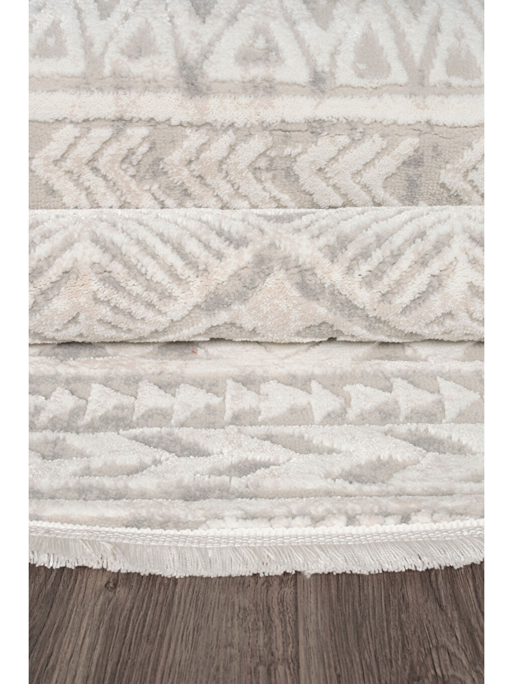 Bej Leo 2970 Modern Dokuma Yuvarlak Halı-120x120 (Yuvarlak)-2