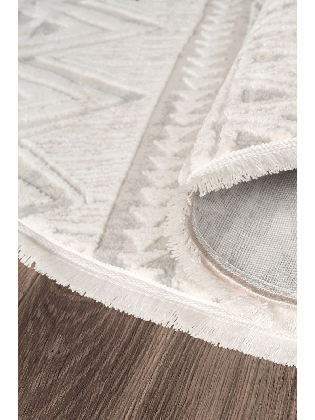 Bej Leo 2970 Modern Dokuma Yuvarlak Halı-120x120 (Yuvarlak)-3