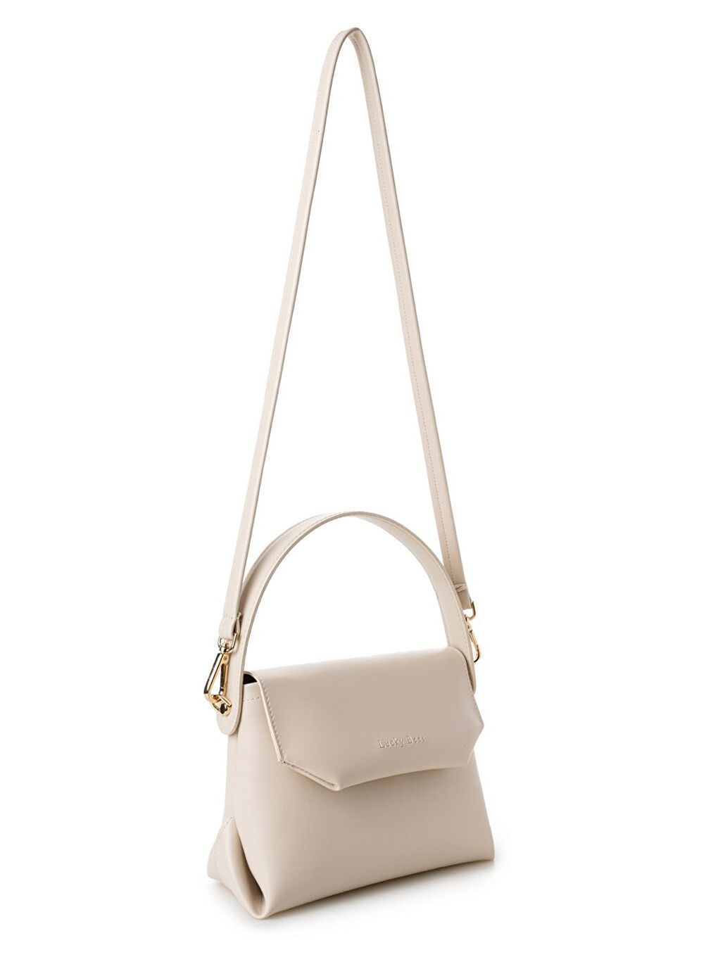 Ekru Kadın Çapraz Askılı El ve Omuz Çantası-2