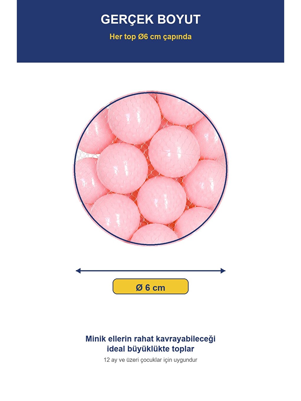 Soft Pembe Havuz Topu 50 Adet — Yumuşak Oyun Havuzu Topları, Filede 1+ Yaş-1