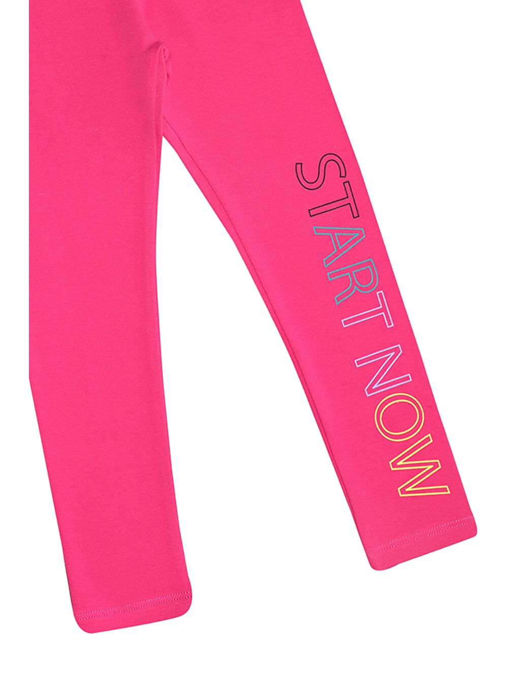 Fuşya Kız Çocuk Start Now Baskılı Şardonlu Tayt-1