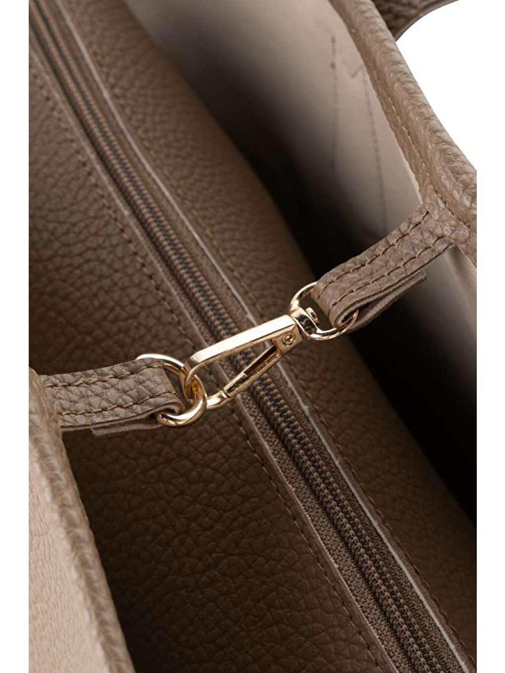 Bej Kadın Çapraz Askılı El ve Omuz Çantası-5