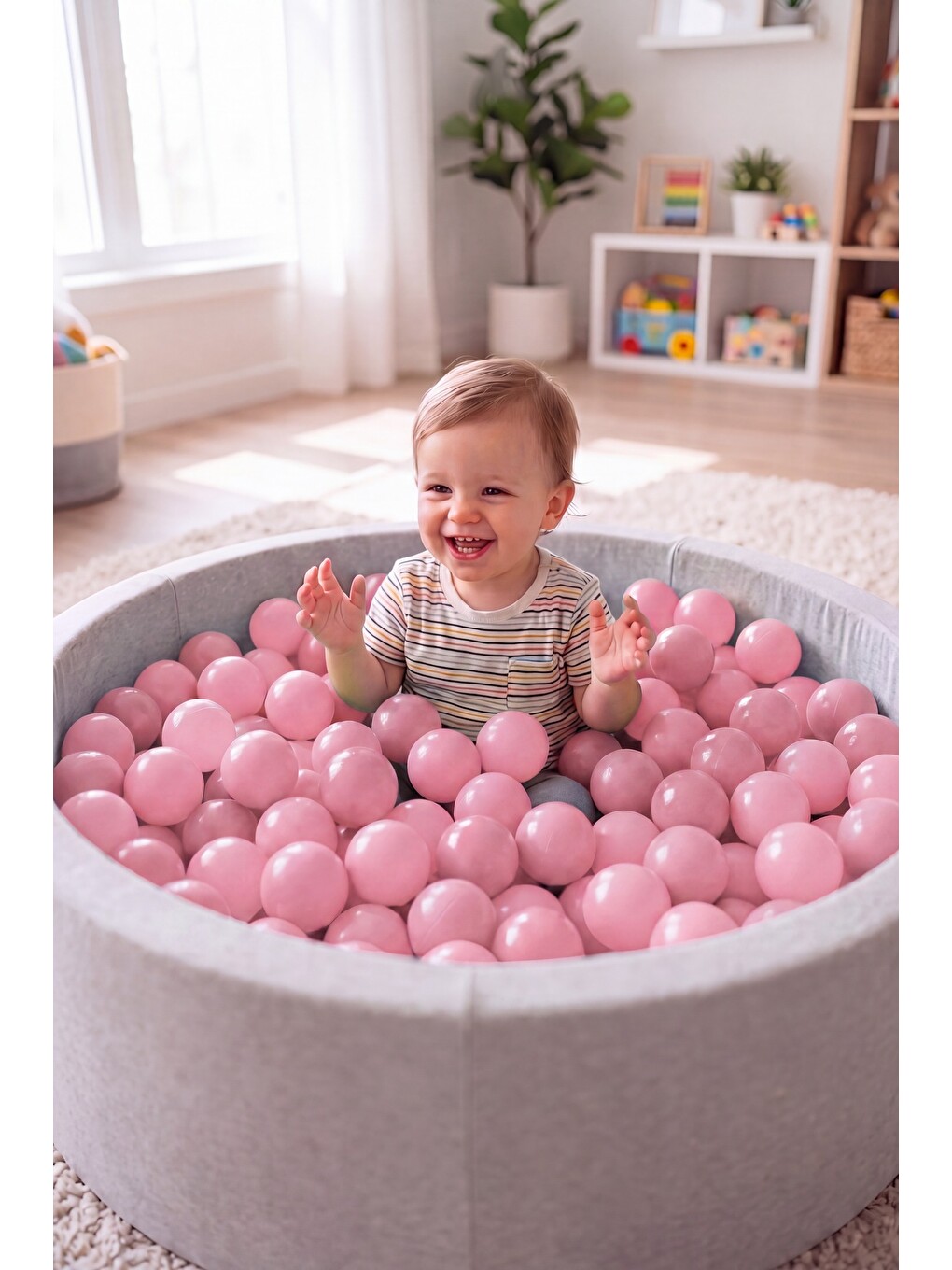 Soft Pembe Havuz Topu 50 Adet — Yumuşak Oyun Havuzu Topları, Filede 1+ Yaş-5