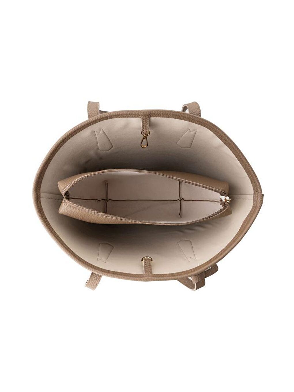 Bej Kadın Çapraz Askılı El ve Omuz Çantası-7