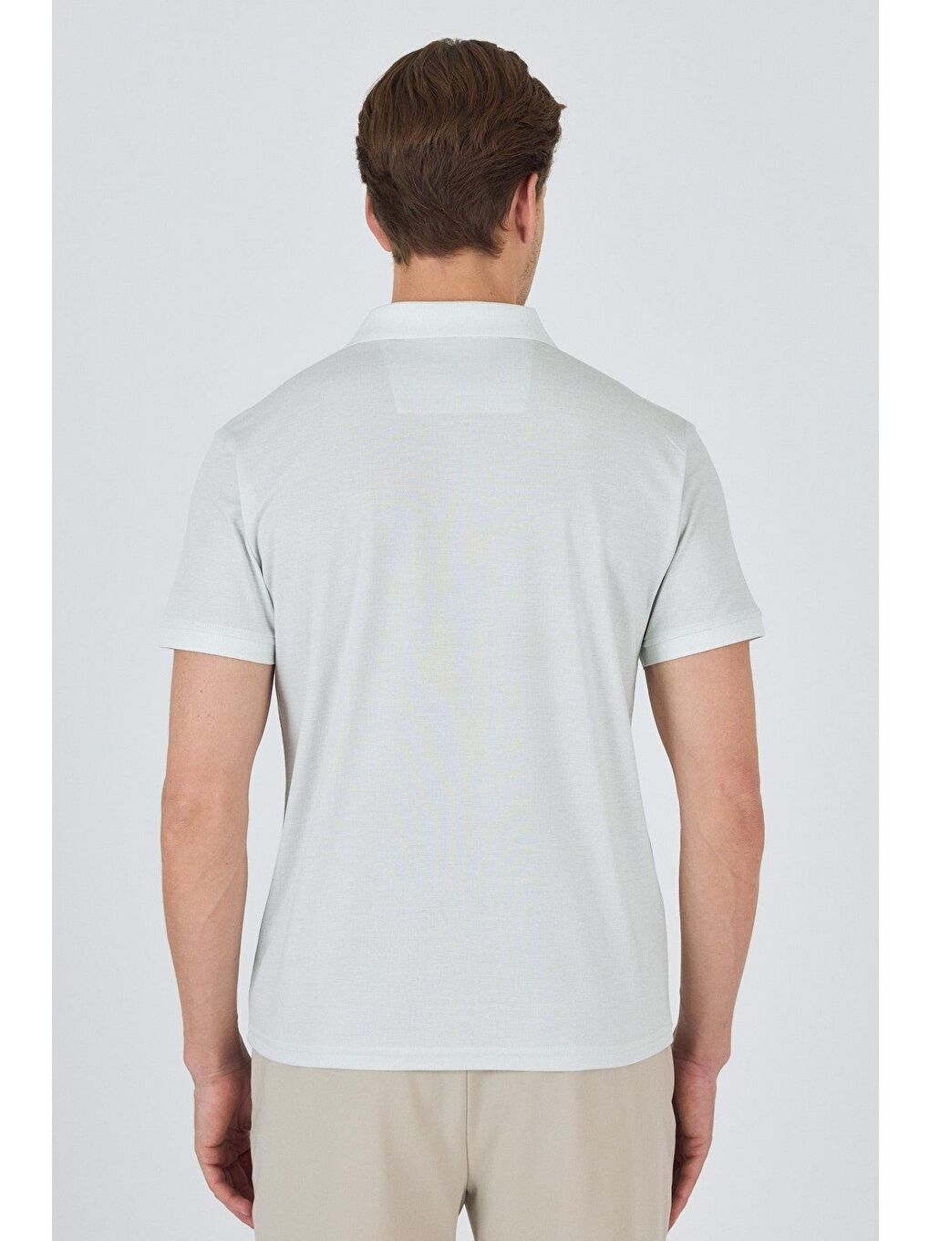 Turkuaz Kısa Kol Baskılı Pike Polo Yaka Cepsiz Slim Fit Tişört 1011250168-4