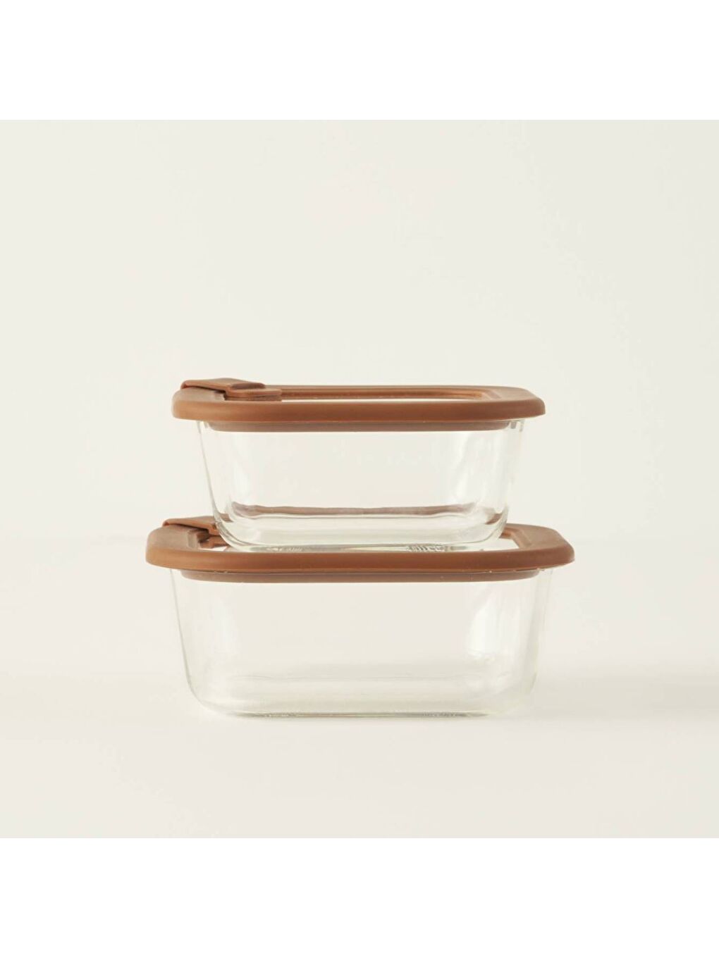 Sandy 2'li Cam Saklama Kabı Seti Kahverengi