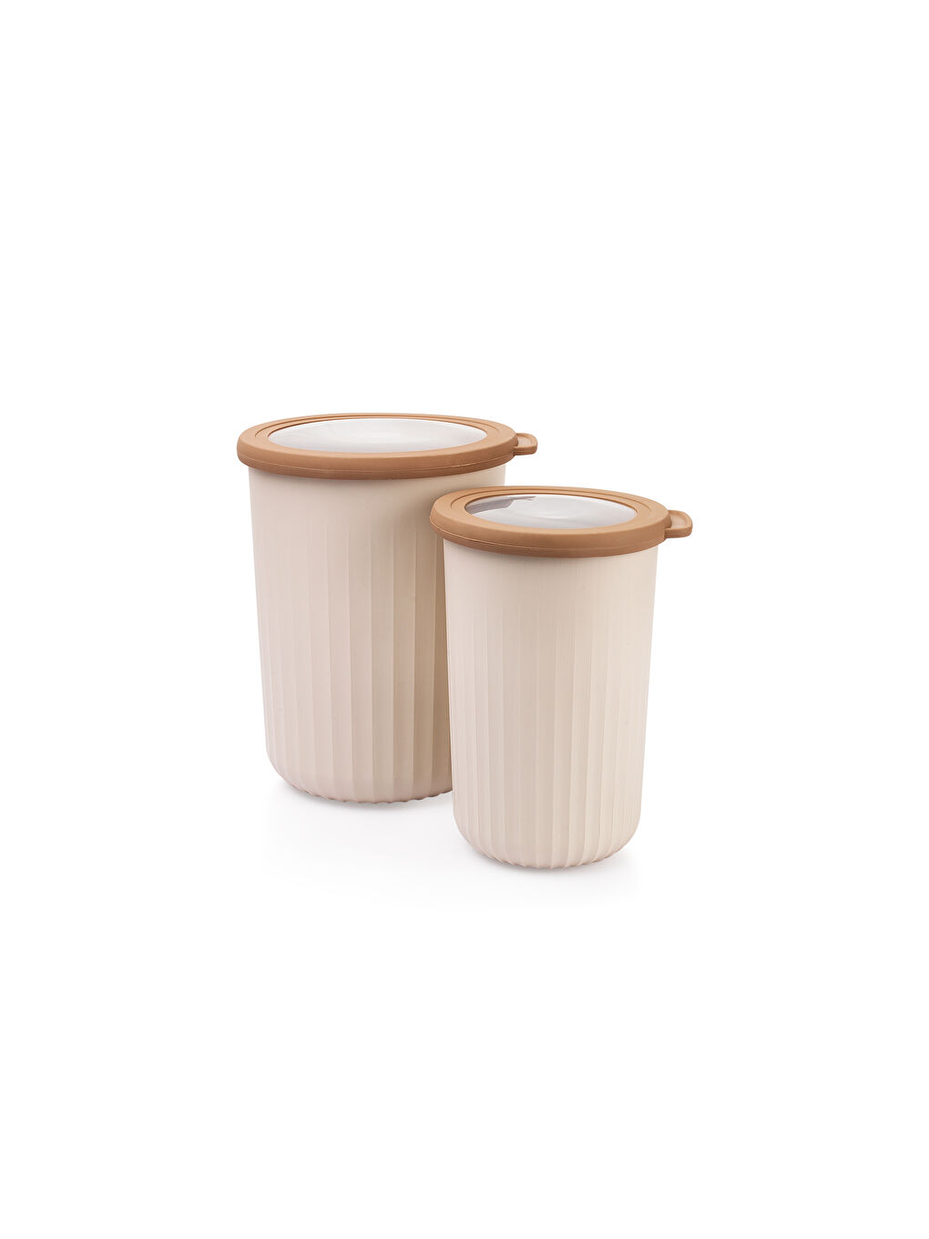 Ekru Ashley 2 lİ Silindir Saklama Kabı-Krem-1