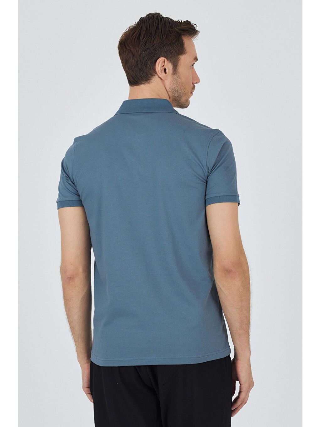 Mavi Kısa Kol Düz Pike Polo Yaka Cepsiz Pamuk Casual Slim Fit %100 Pamuk Tişört 1011250157_302-4