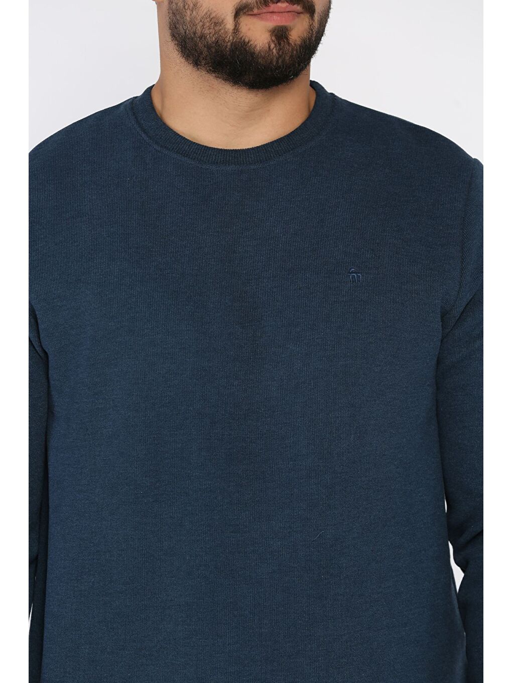 İndigo Erkek Bisiklet Yaka Selanik Sweatshirt-3