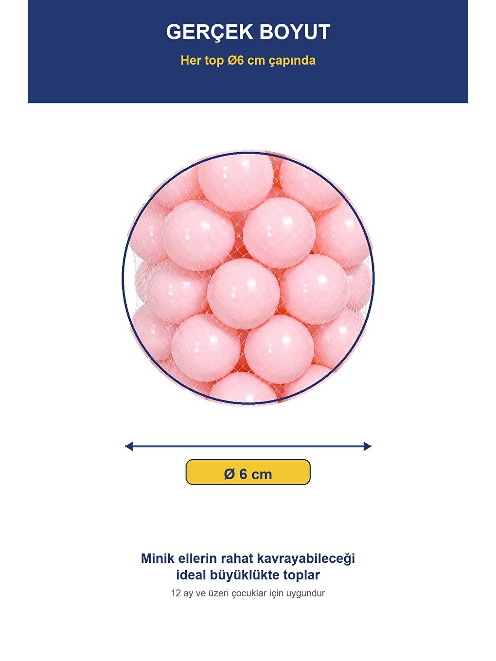 Soft Pembe Havuz Topu 100 Adet — Yumuşak Oyun Havuzu Topları, Filede 1+ Yaş-1