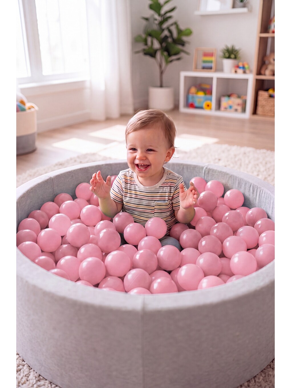 Soft Pembe Havuz Topu 100 Adet — Yumuşak Oyun Havuzu Topları, Filede 1+ Yaş-5
