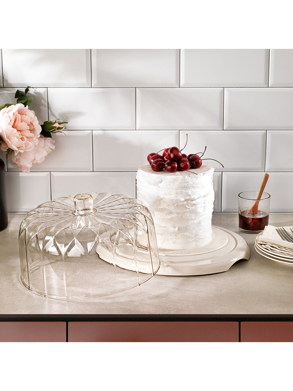 Ekru Ashley Kek Fanusu-Krem