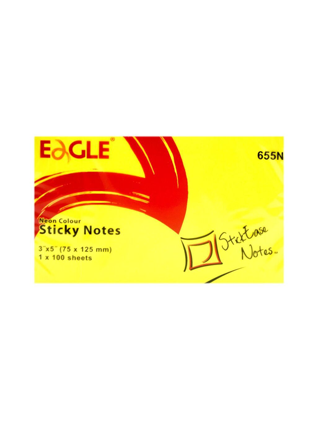 Eagle Beyaz 75x125 mm 4 lü Neon Renk Sticky Yapışkanlı Not Kağıdı 100 Yaprak 655N-4LU - 2