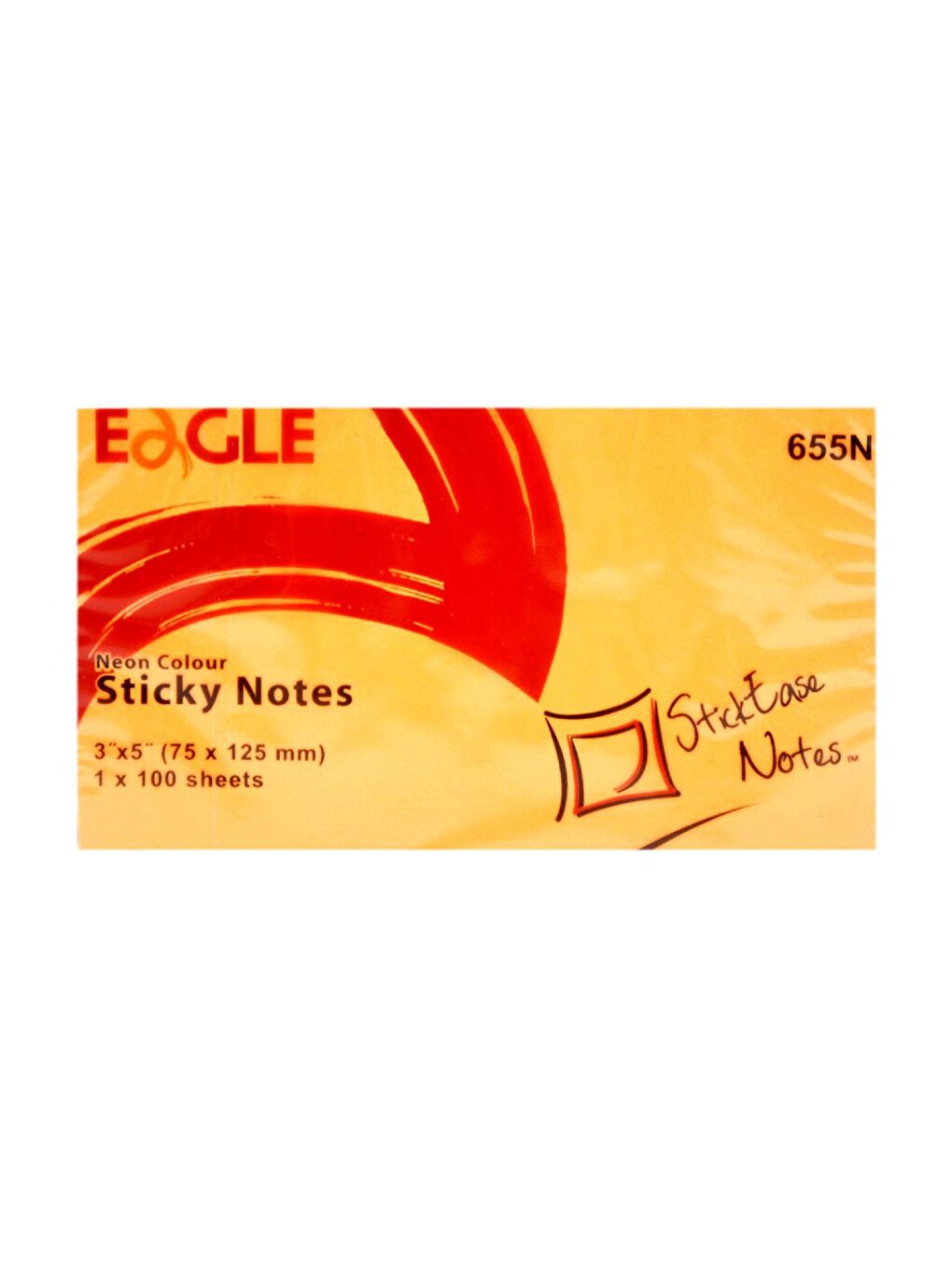 Eagle Beyaz 75x125 mm 4 lü Neon Renk Sticky Yapışkanlı Not Kağıdı 100 Yaprak 655N-4LU - 3