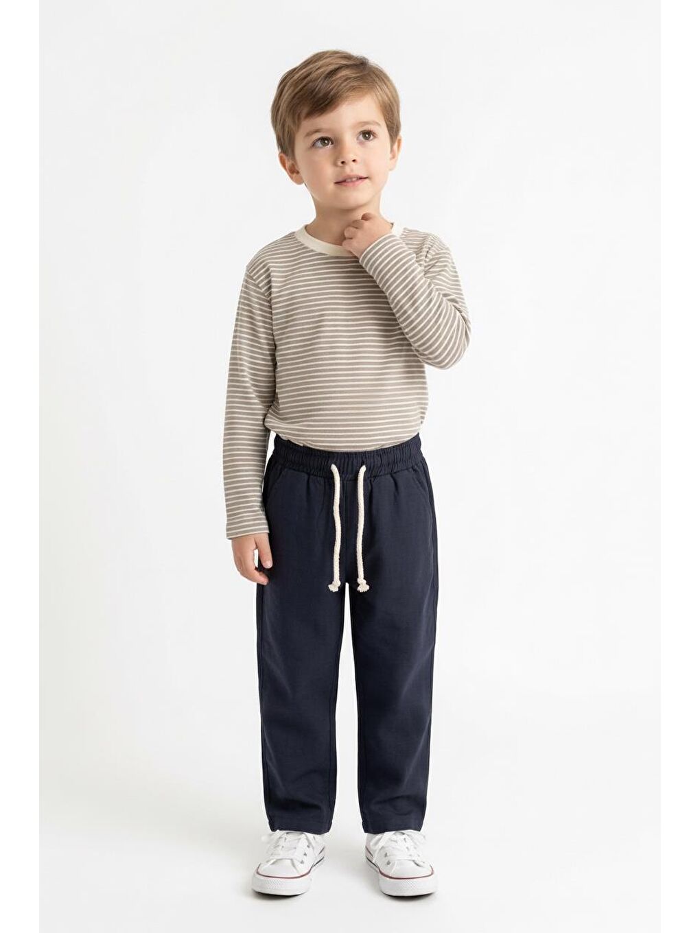 Bej Mevsimlik Uzun Kol 2li Takım-1