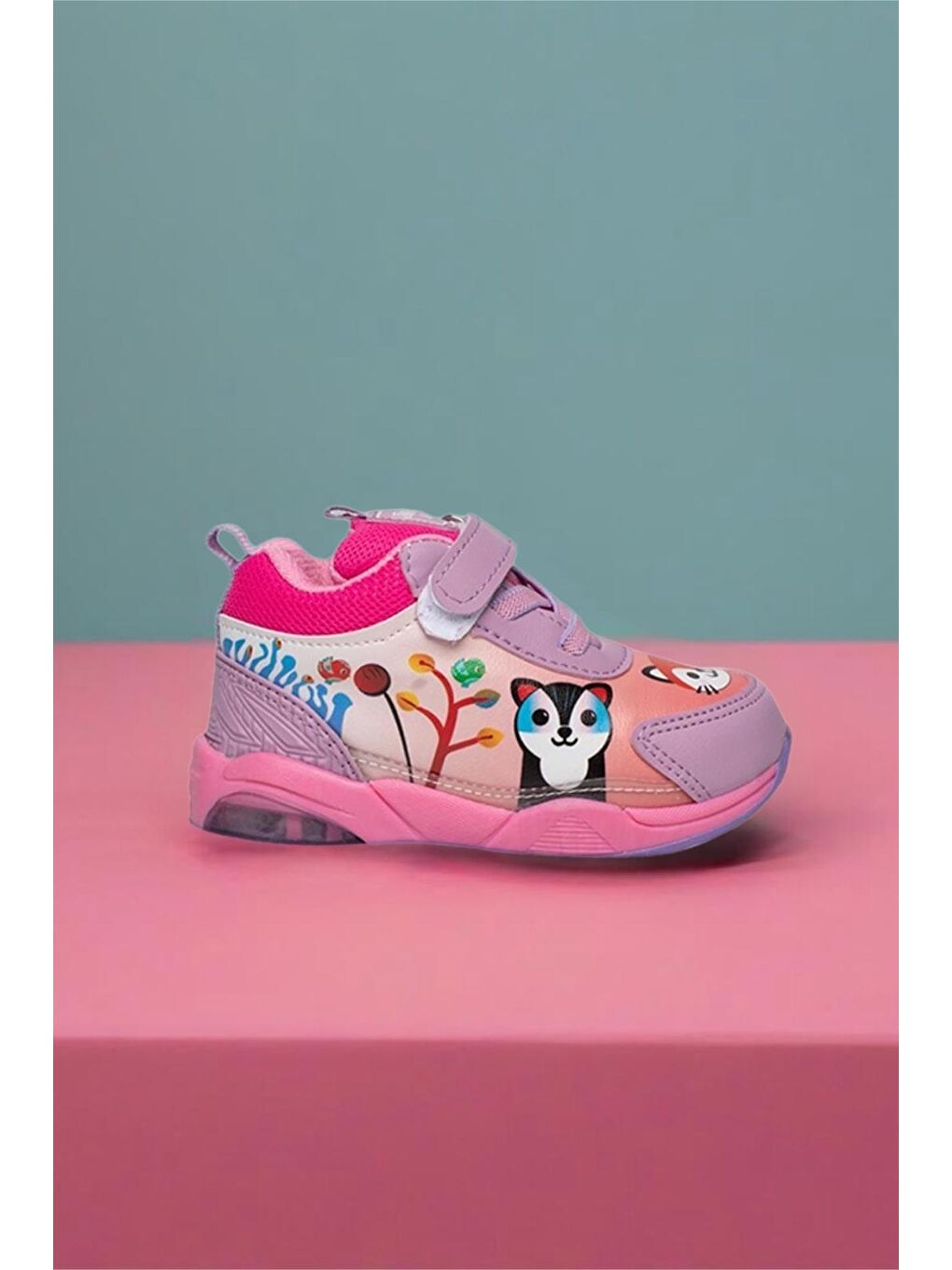 Pembe Zıpy Unisex Çocuk Bebek Işıklı Rahat Kaymaz Taban Spor Ayakkabı