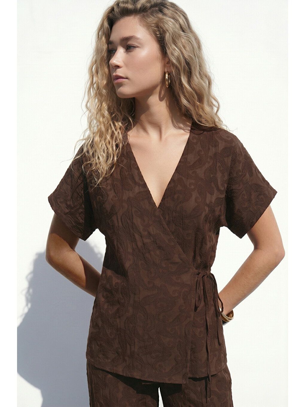 Kahverengi Lily Kimono - Kahve-1