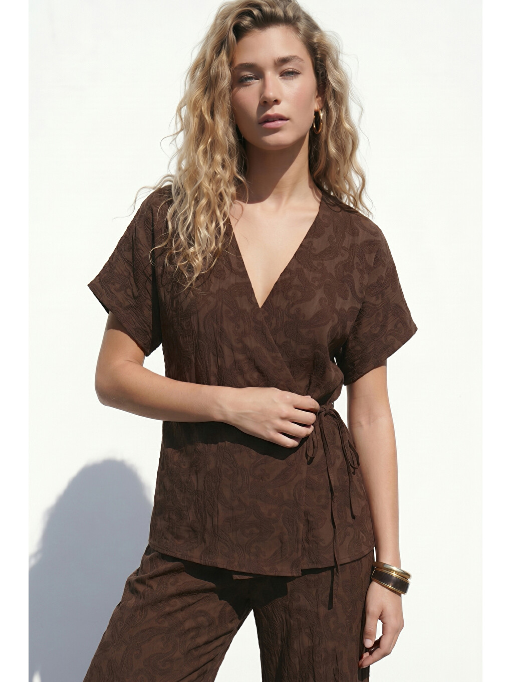 Kahverengi Lily Kimono - Kahve-2