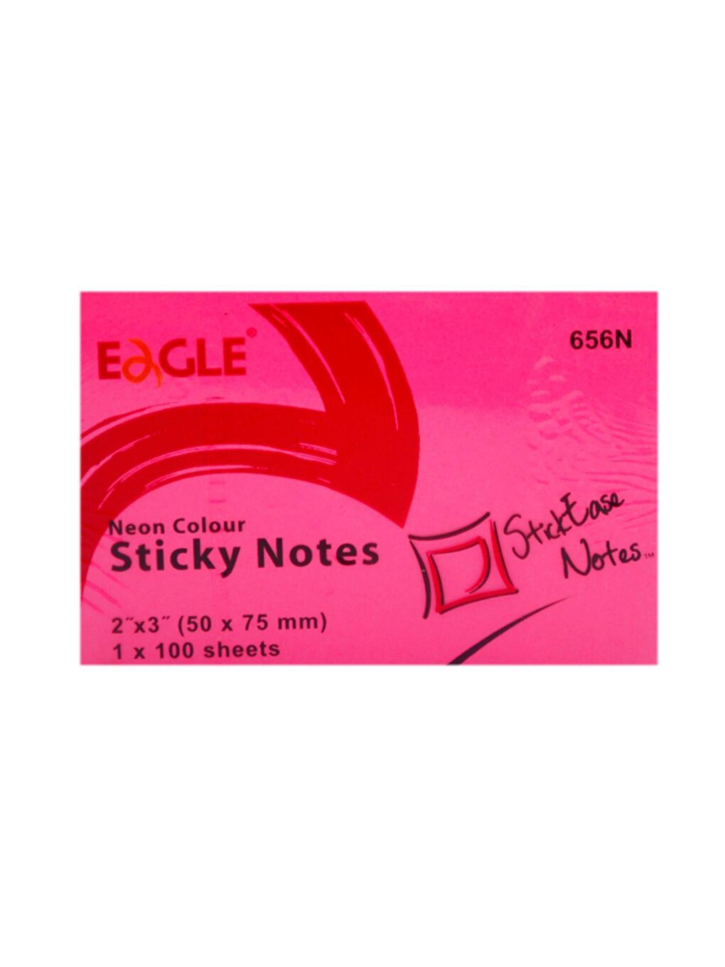 Eagle Pembe 50x75 mm Neon Renk Yapışkanlı Not Kağıdı 100 Yaprak (656N) Pembe