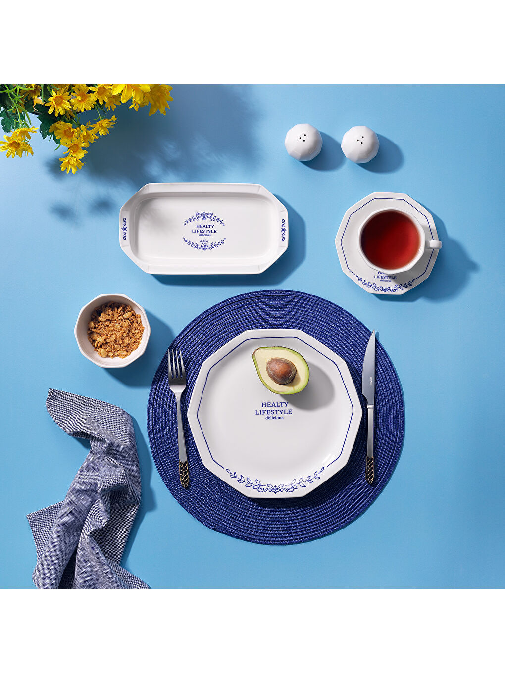 Swanky Kahvaltı Takımı 32 Parça-Lacivert01