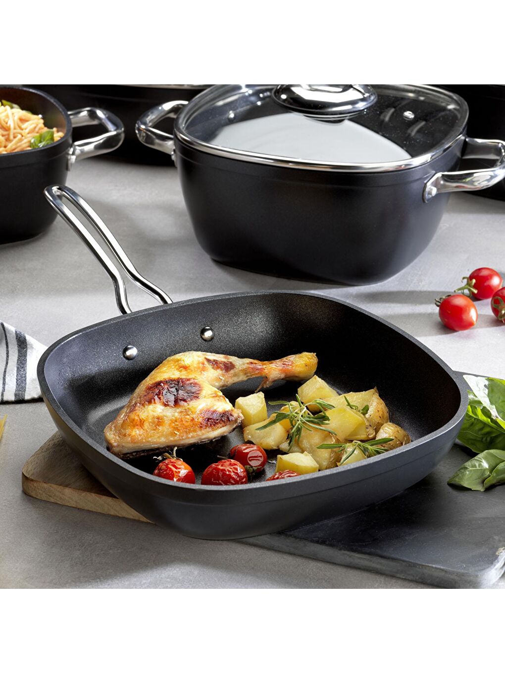 Gastronomie Master Granit Tava-24Cm-Siyah