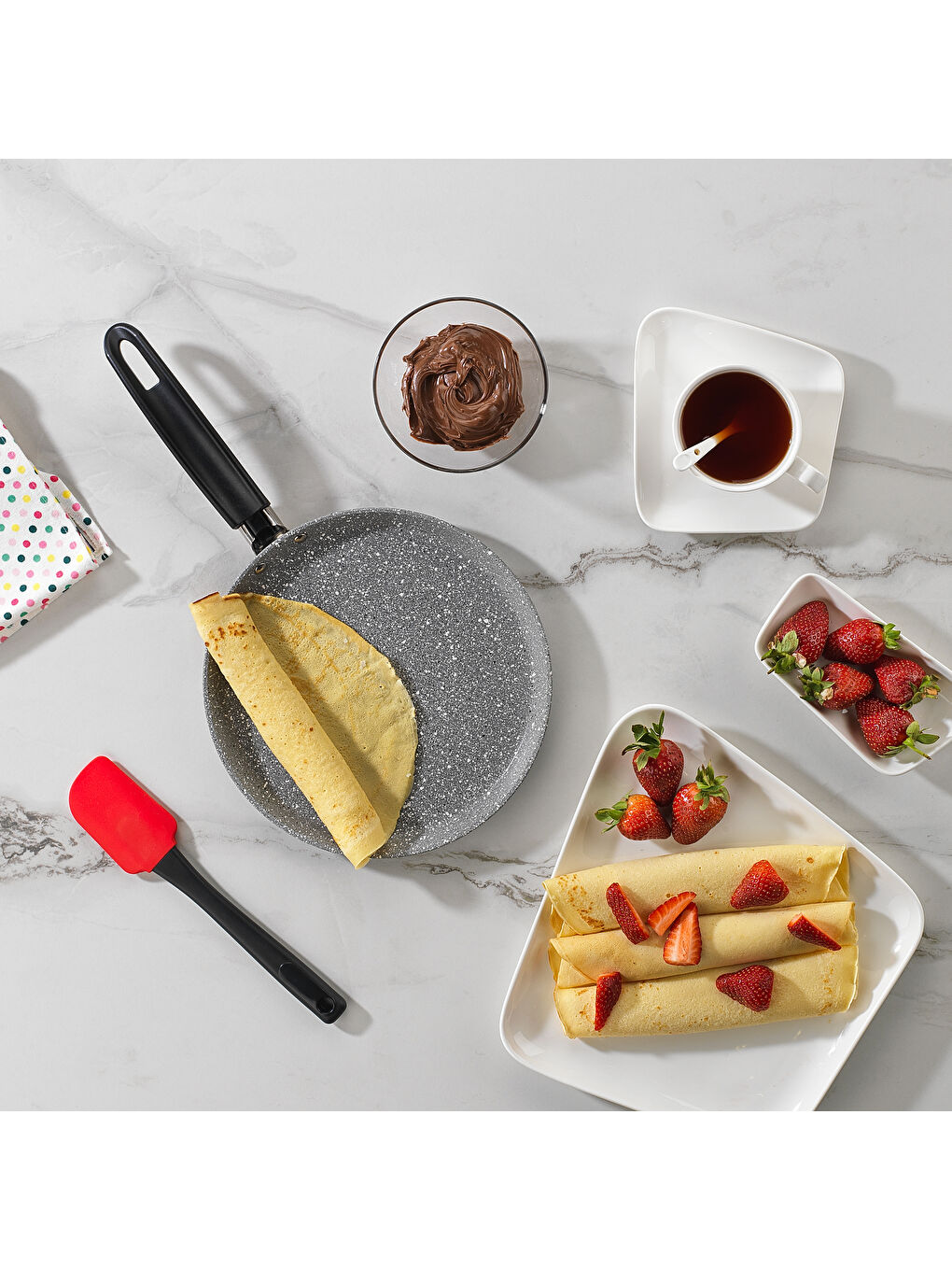 Cory Yanmaz Yapışmaz Krep Tava 25 Cm-Gri