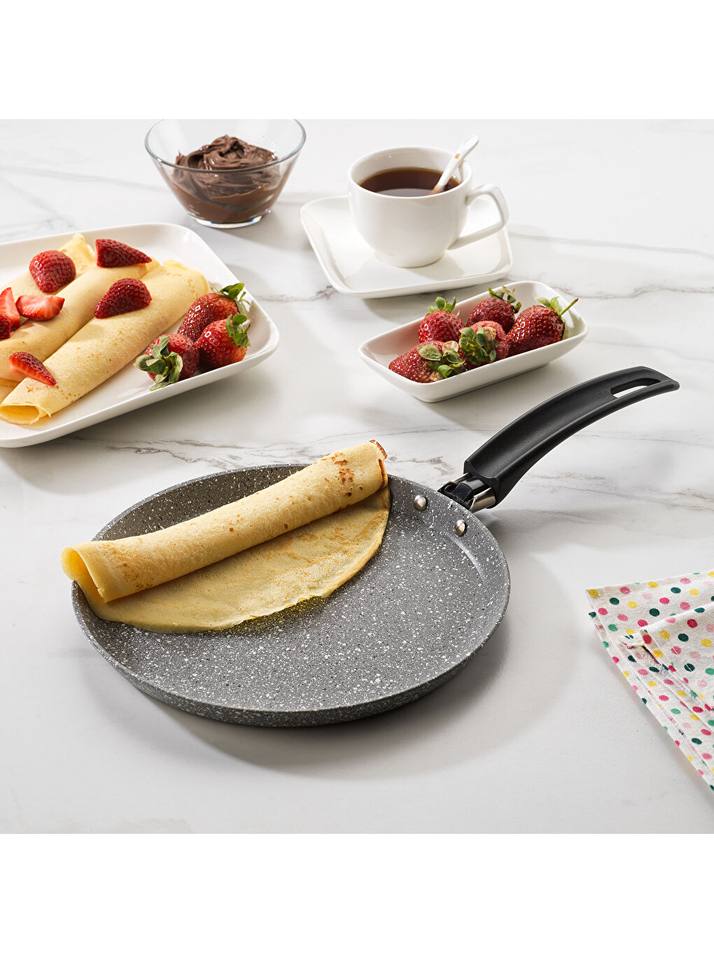 Cory Yanmaz Yapışmaz Krep Tava 25 Cm-Gri-1