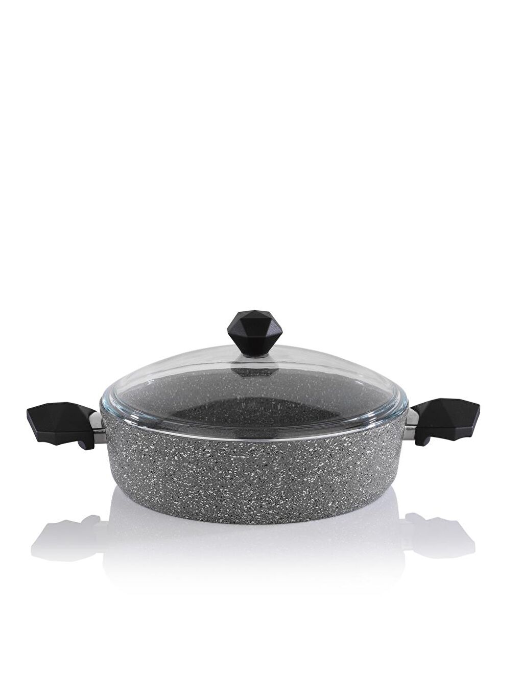 Cory Yanmaz Yapışmaz Basık Tencere 28Cm-Gri-1