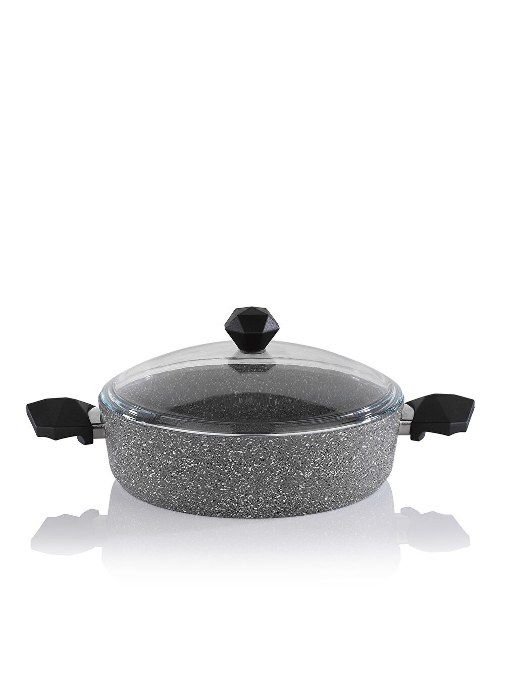 Cory Yanmaz Yapışmaz Basık Tencere 28Cm-Gri-3