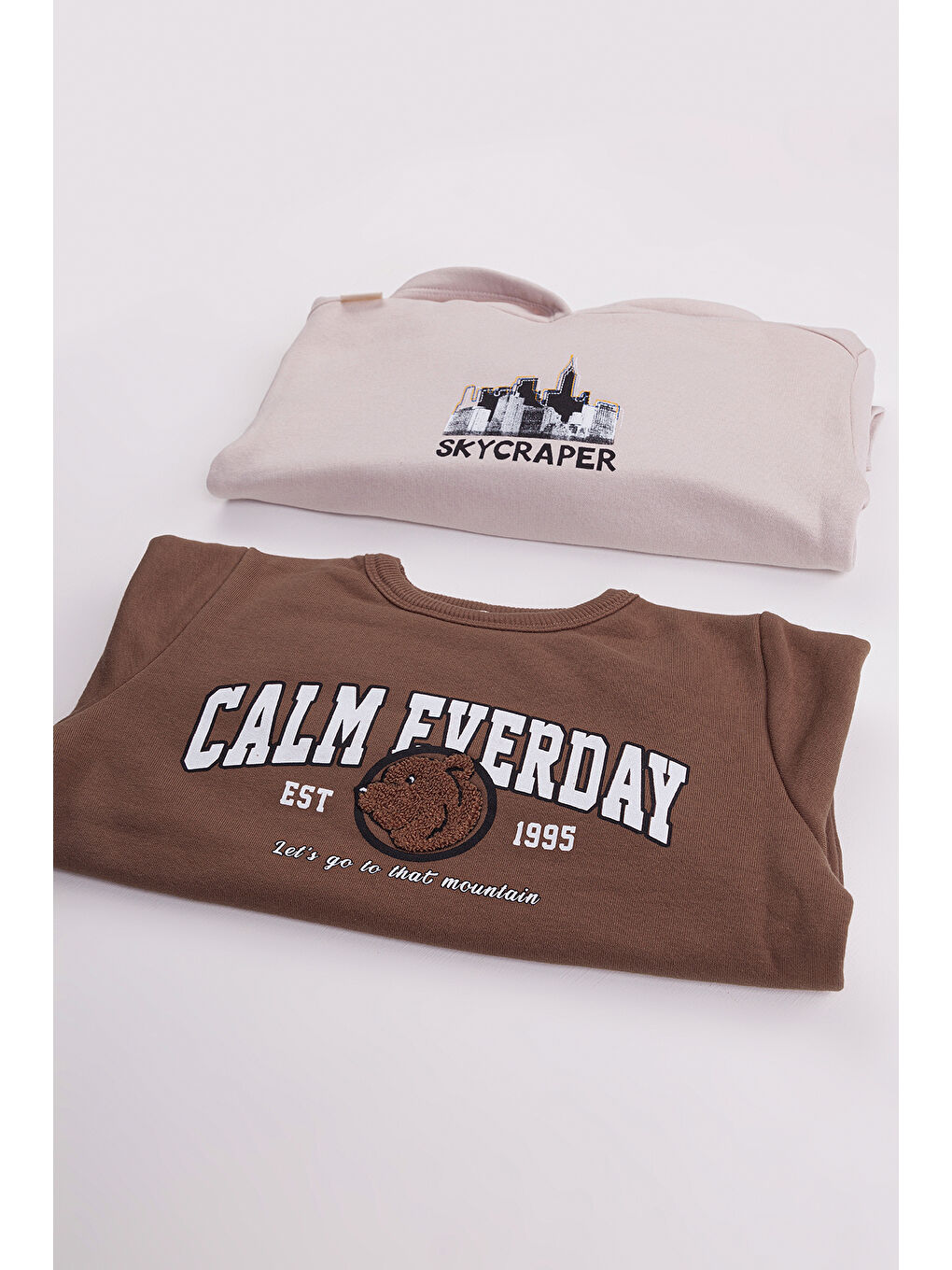 Gri Erkek Çocuk 2'li Paket Basic Sweatshirt-1