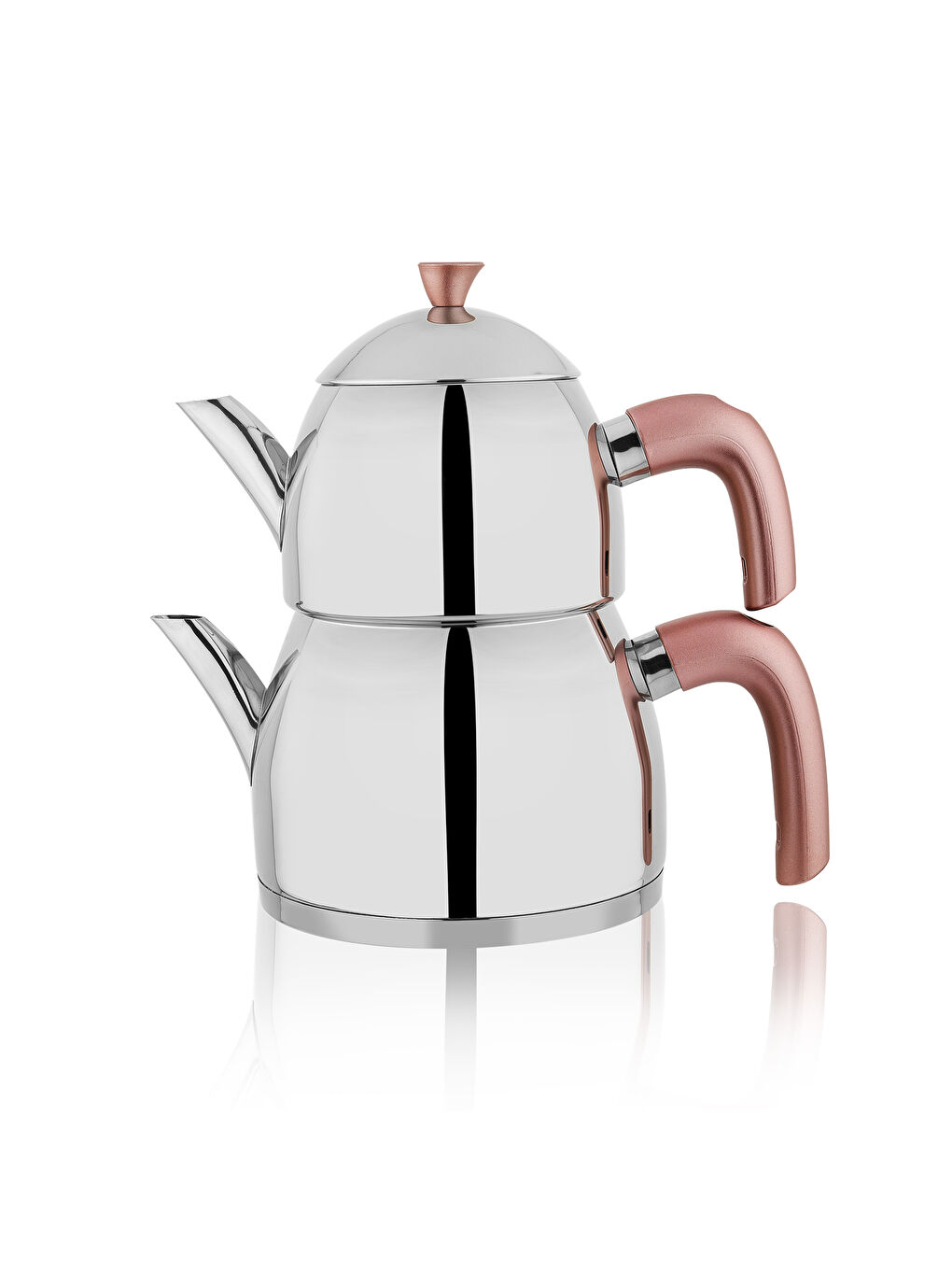 Pembe Alexa Aile Boyu Çelik Çaydanlık Takımı 4 Parça-Rosegold-1