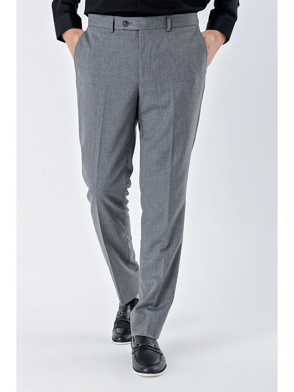 Gri Füme Esnek Yandan Cepli Comfort Fit Classic Erkek Pantolon 1003235152