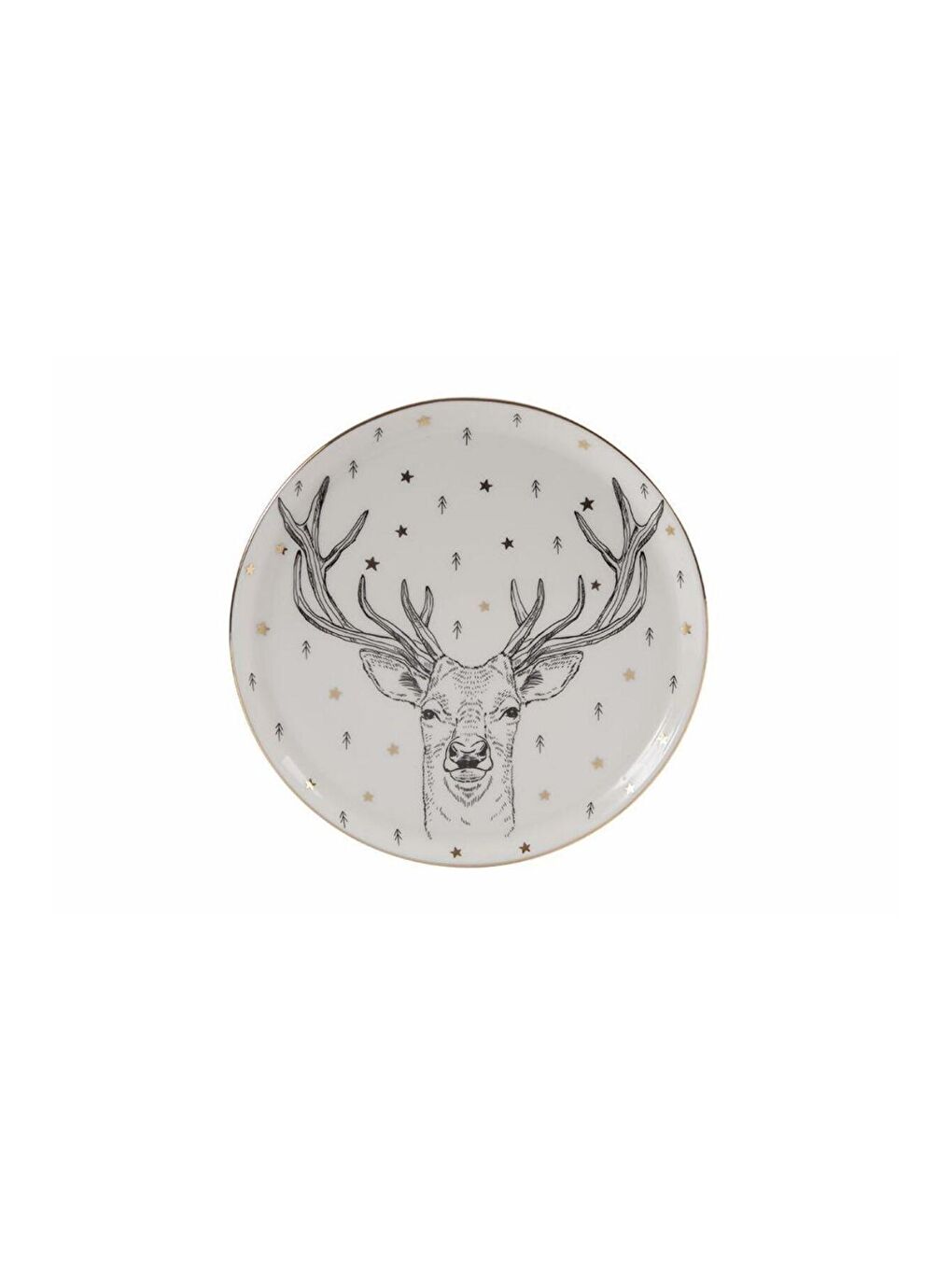 PORLAND Beyaz-Renklibaskı Forest Deer Düz Tabak 20cm 04LFH000453