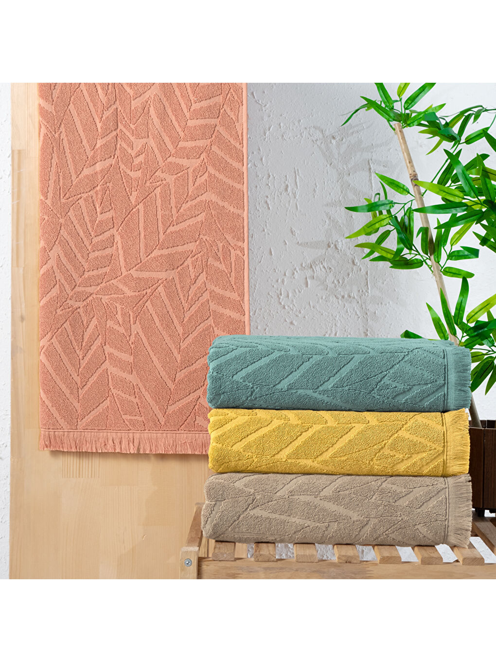 Turuncu Home Modern 70x140 Cm Jakarlı Havlu 1 Parça-Kiremit