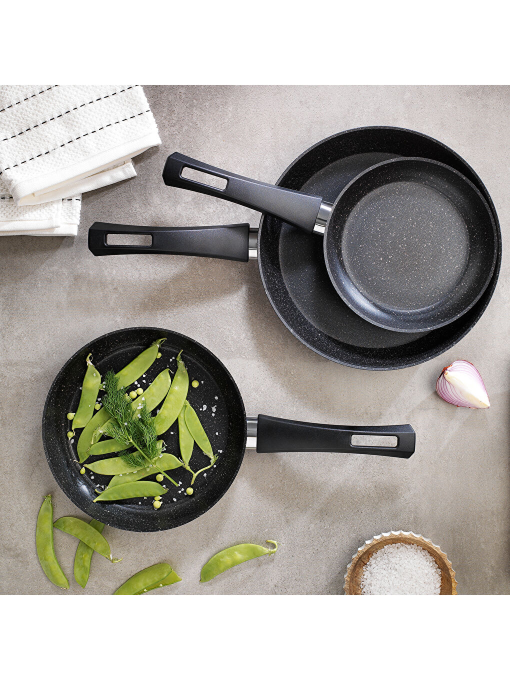 Black Stone 3 lü Tava Seti 18 Cm+22 Cm+26 Cm-Siyah-1
