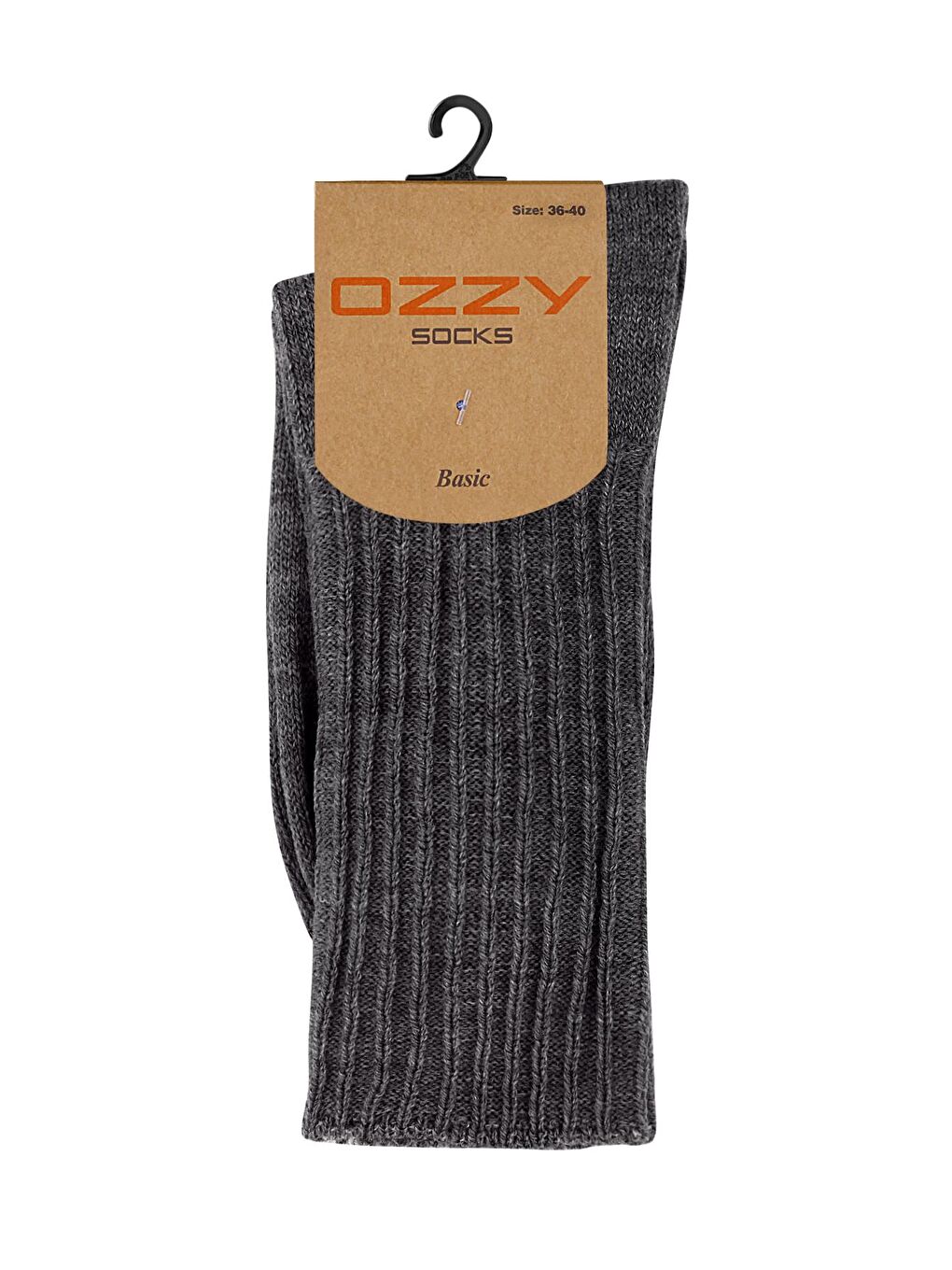 Ozzy Socks Kışlık Kadın Yünlü Antrasit Renk Uyku Çorabı Soft Touch