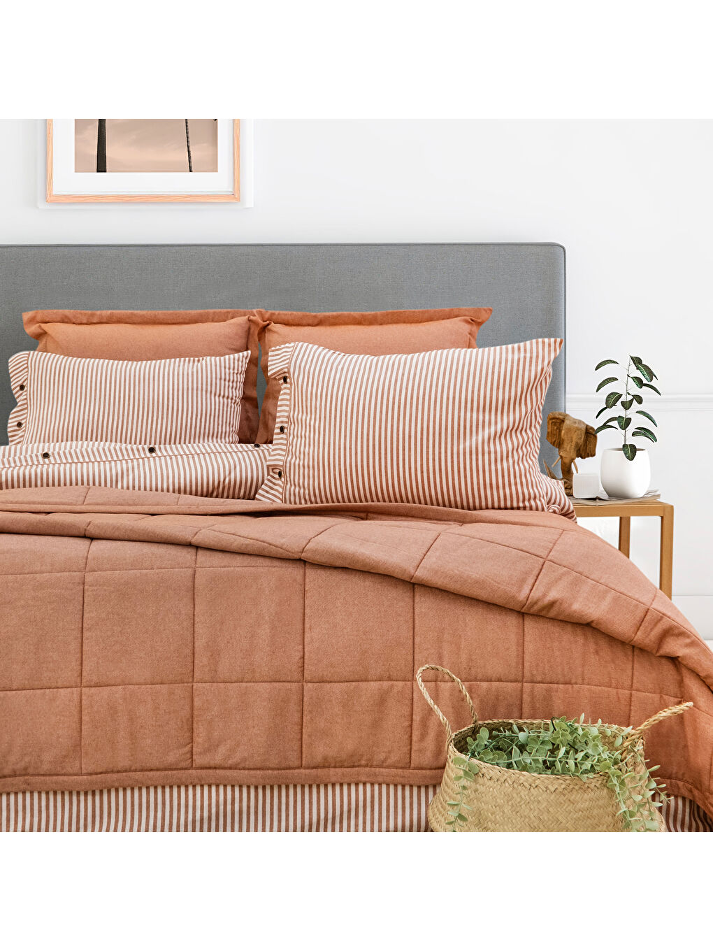 Home Loria Yatak Örtüsü Nevresim Seti 7 Parça-Turuncu-3