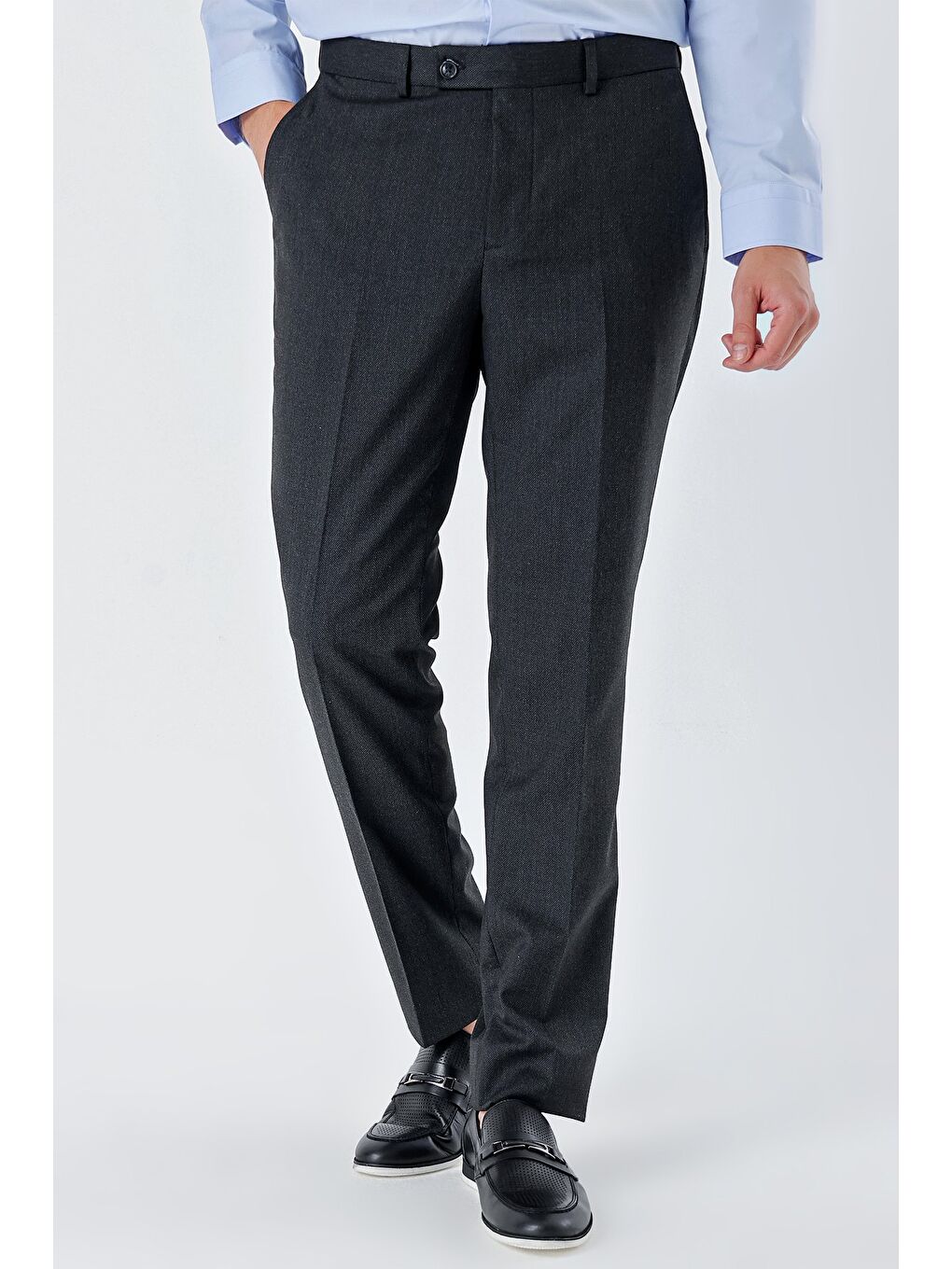 Siyah Esnek Yandan Cepli Comfort Fit Classic Erkek Pantolon 1003235152