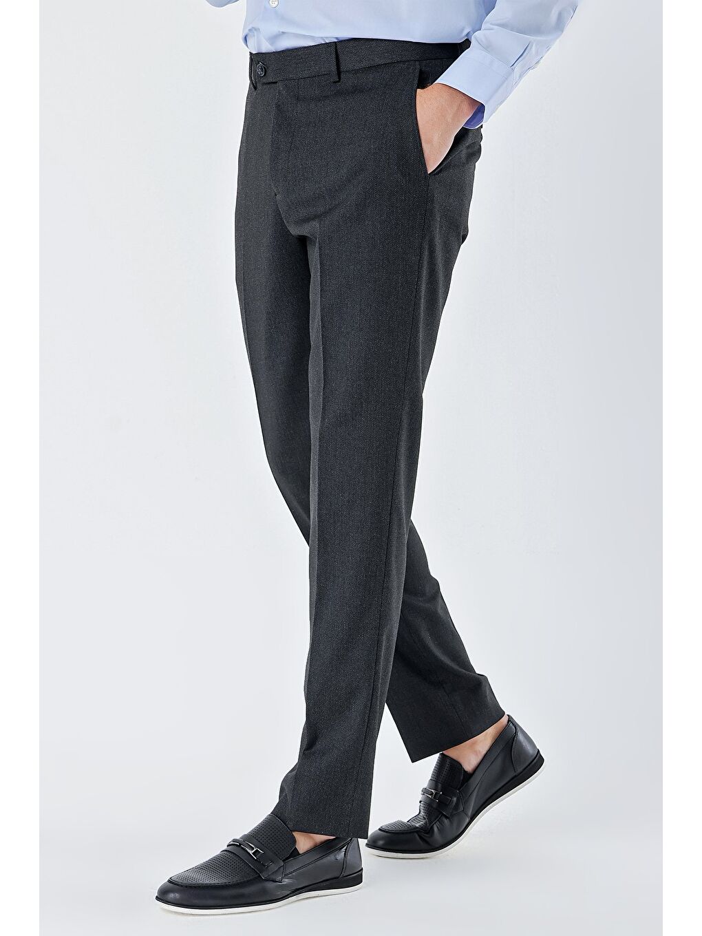 Siyah Esnek Yandan Cepli Comfort Fit Classic Erkek Pantolon 1003235152-3