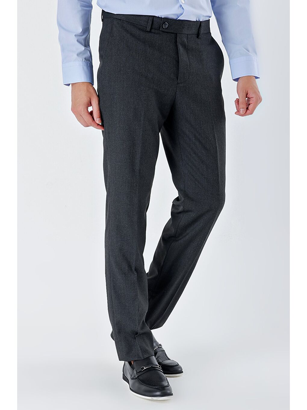 Siyah Esnek Yandan Cepli Comfort Fit Classic Erkek Pantolon 1003235152-4