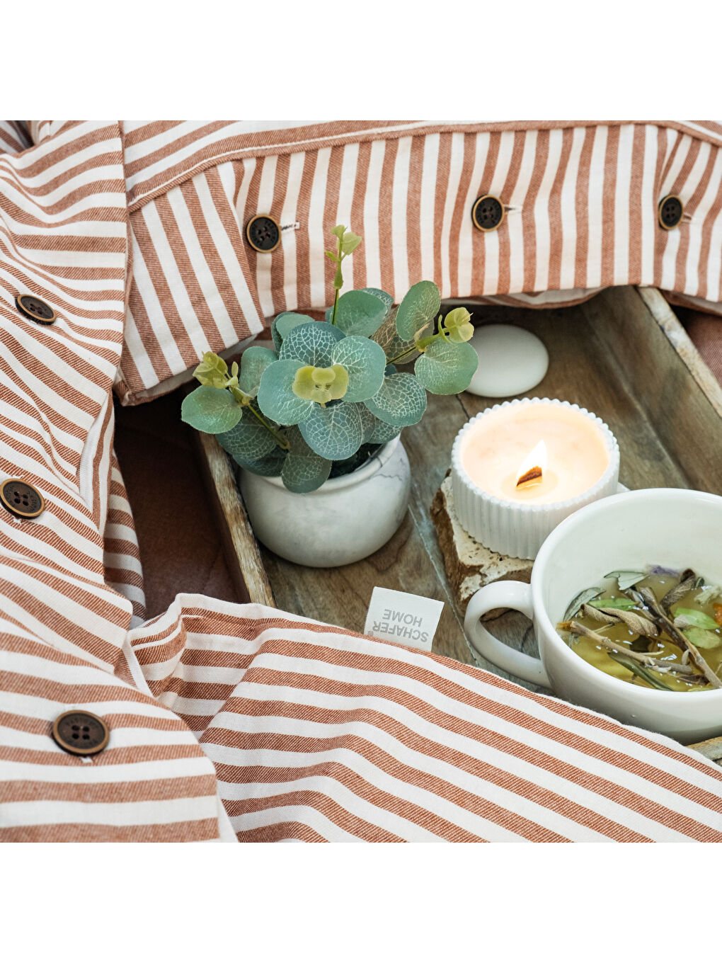 Home Loria Yatak Örtüsü Nevresim Seti 7 Parça-Turuncu-7