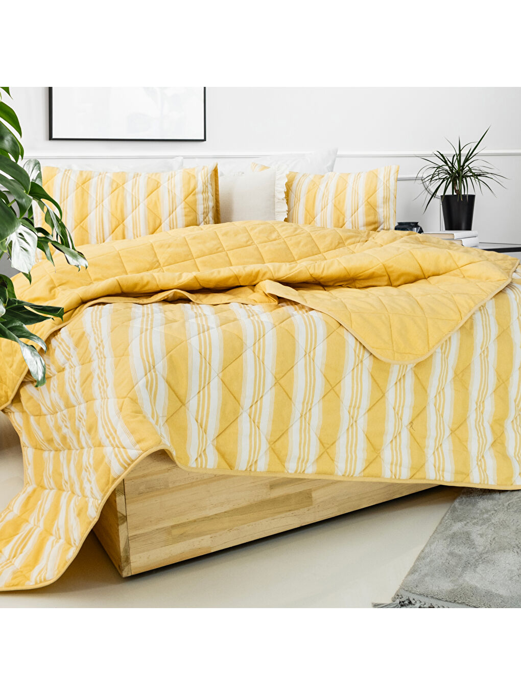 Sarı Home İnfinity Çift Kişilik Complete Set 4 Parça-Hardal-2