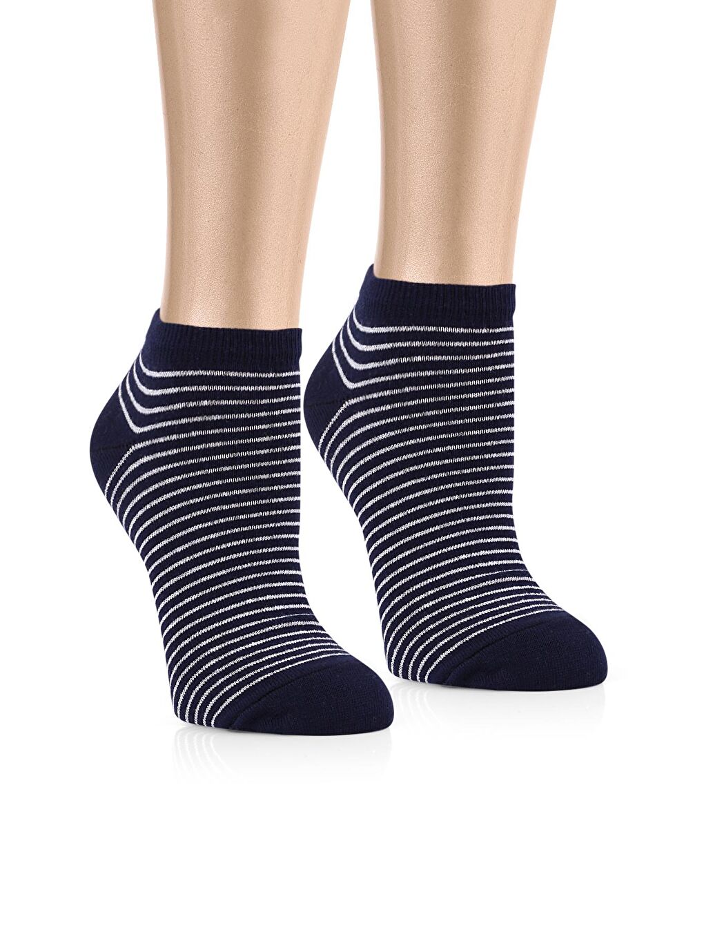 OZZY SOCKS Bej-Mavi 5 Çift Eğlenceli Desenler Kadın Patik Çorap OZZYP004 - 4