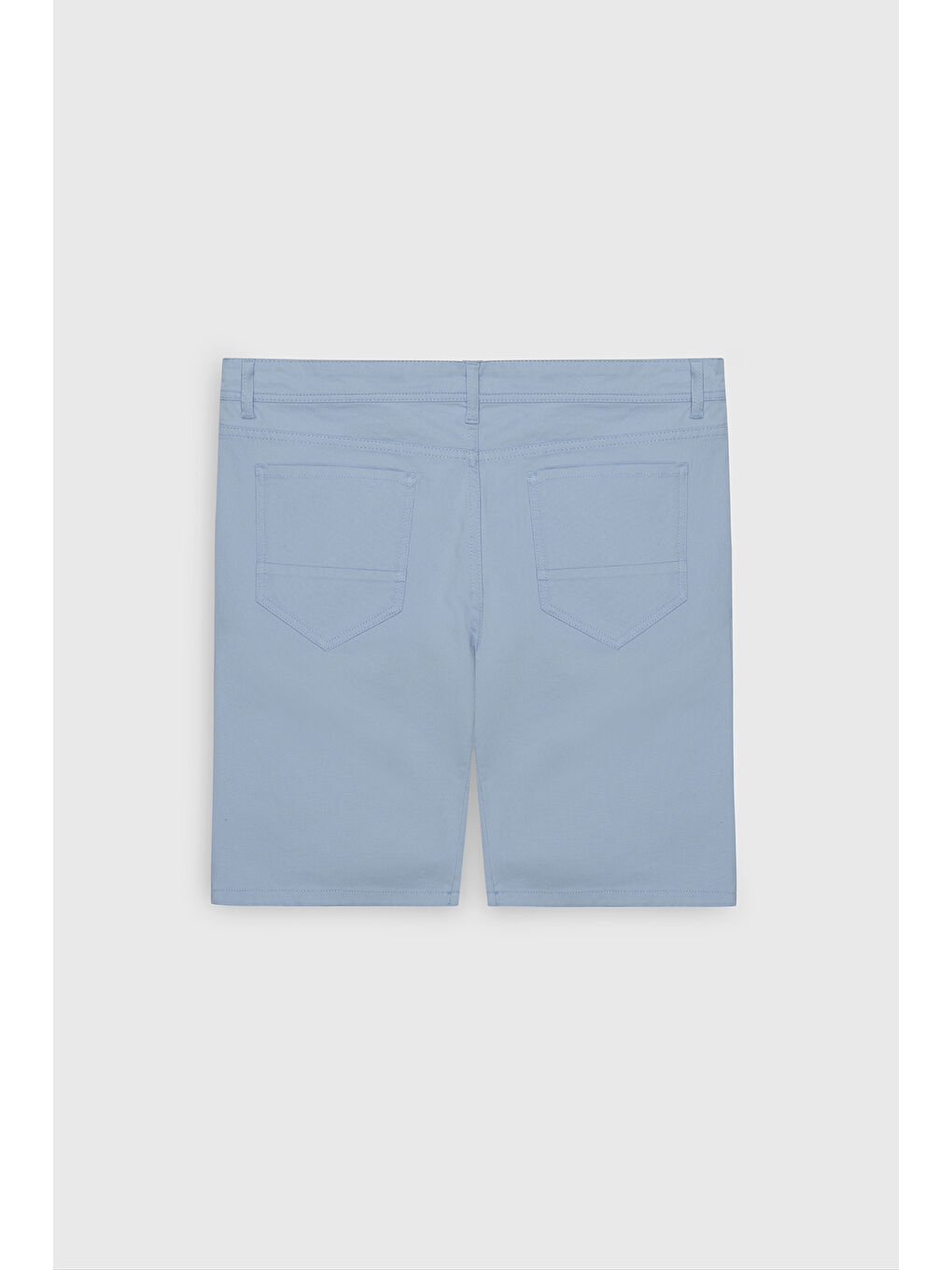 Erkek Açık Mavi Slim Fit Dar Kesim Yan Cepli Gofre Desenli Şort-1