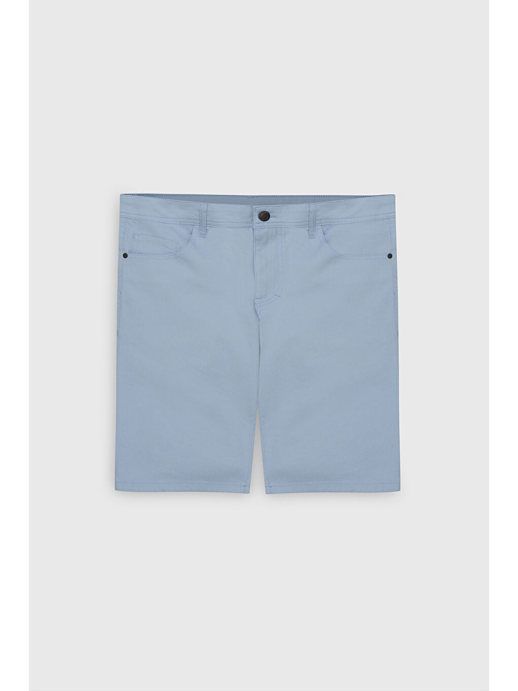 Erkek Açık Mavi Slim Fit Dar Kesim Yan Cepli Gofre Desenli Şort-7