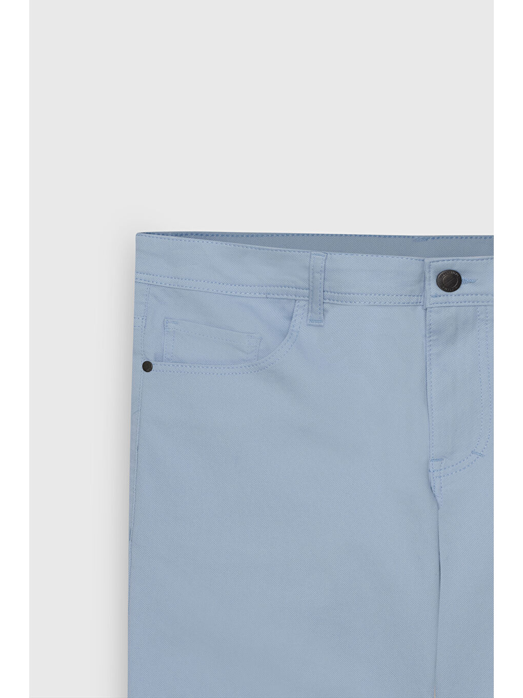 Erkek Açık Mavi Slim Fit Dar Kesim Yan Cepli Gofre Desenli Şort-8