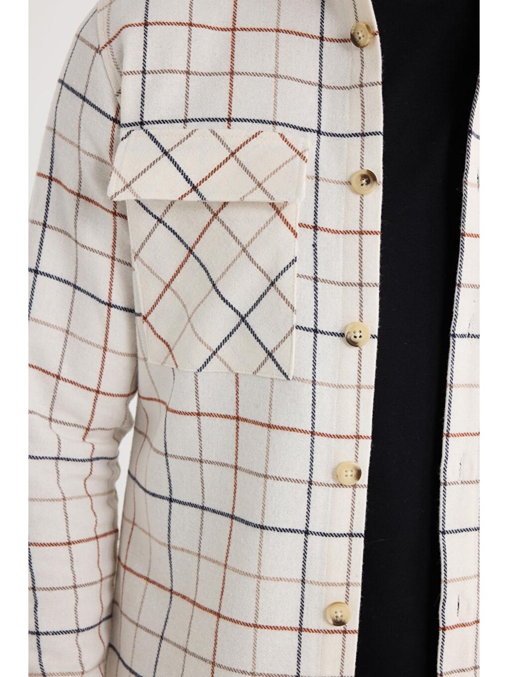 Karışık Erkek Slim Fit Dar Kesim Spor Yaka Çift Cep Kapaklı Kareli Gömlek-2