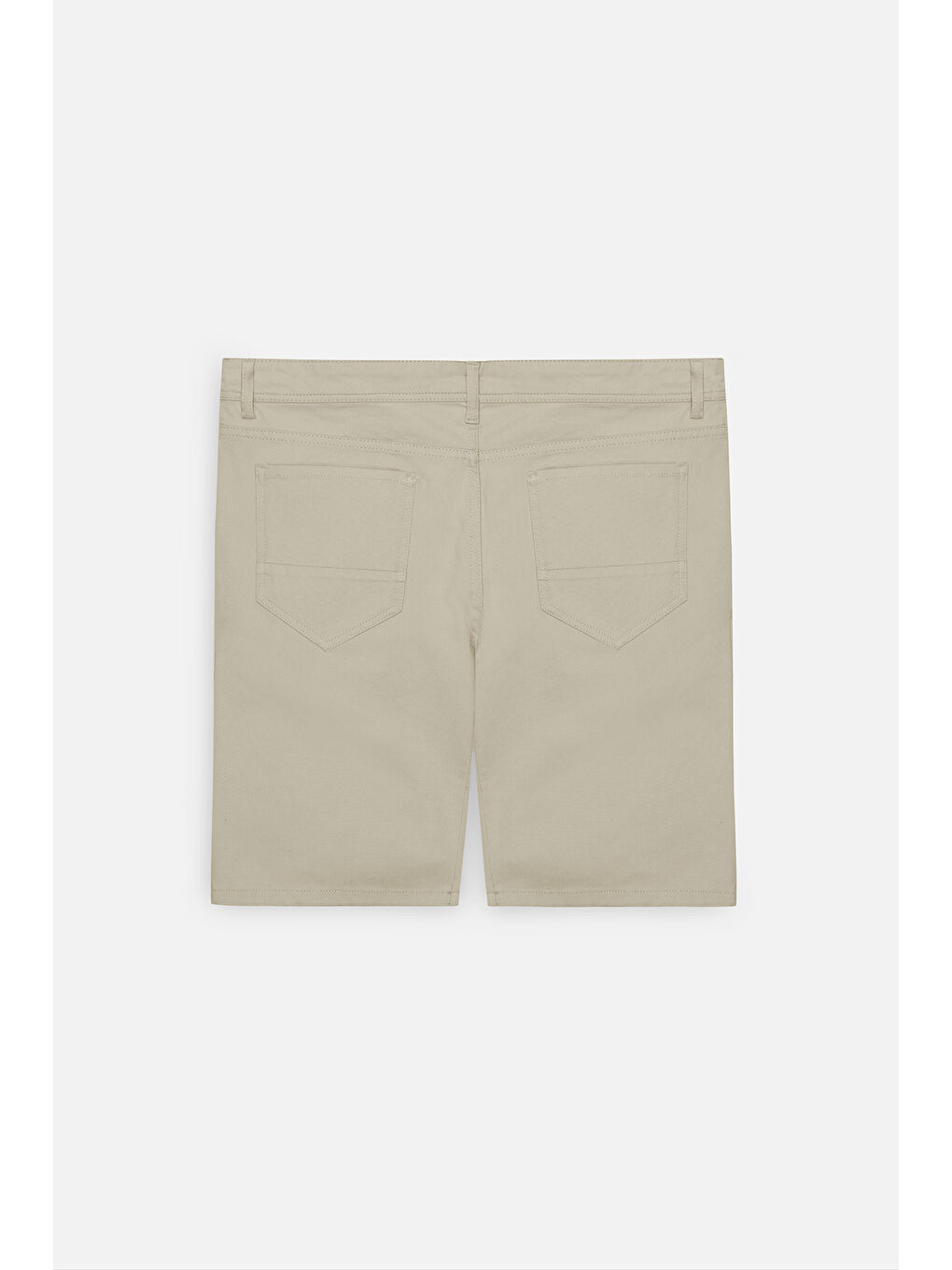 Erkek Bej Slim Fit Dar Kesim Yan Cepli Gofre Desenli Şort-1